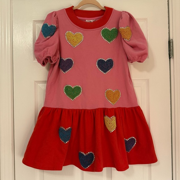 QUEEN OF SPARKLES Dresses & Skirts - Queen of Sparkles Pearly Hearts Dress - XS